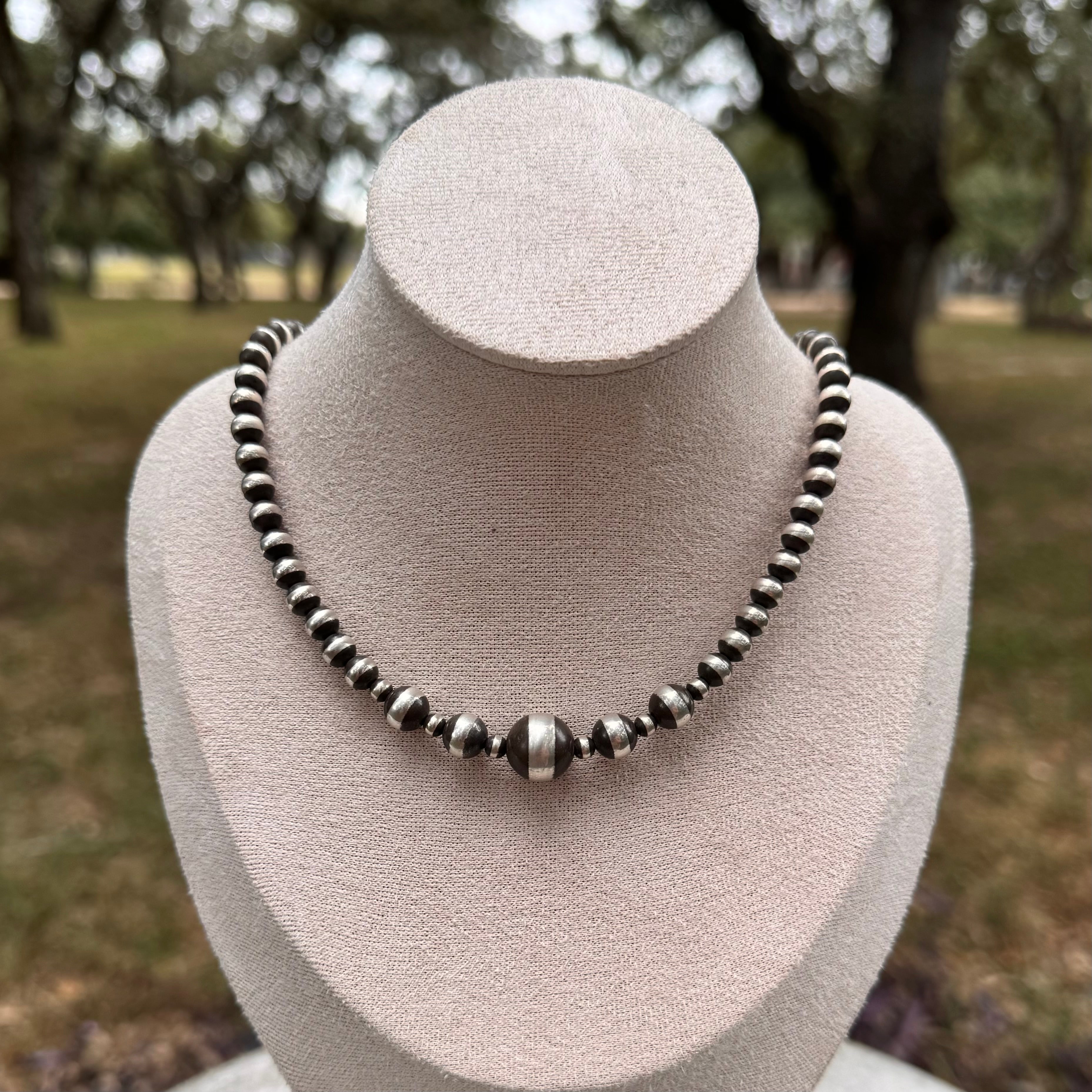 Layne sterling silver pearl necklace 18in – Wicked Western Silver Co.