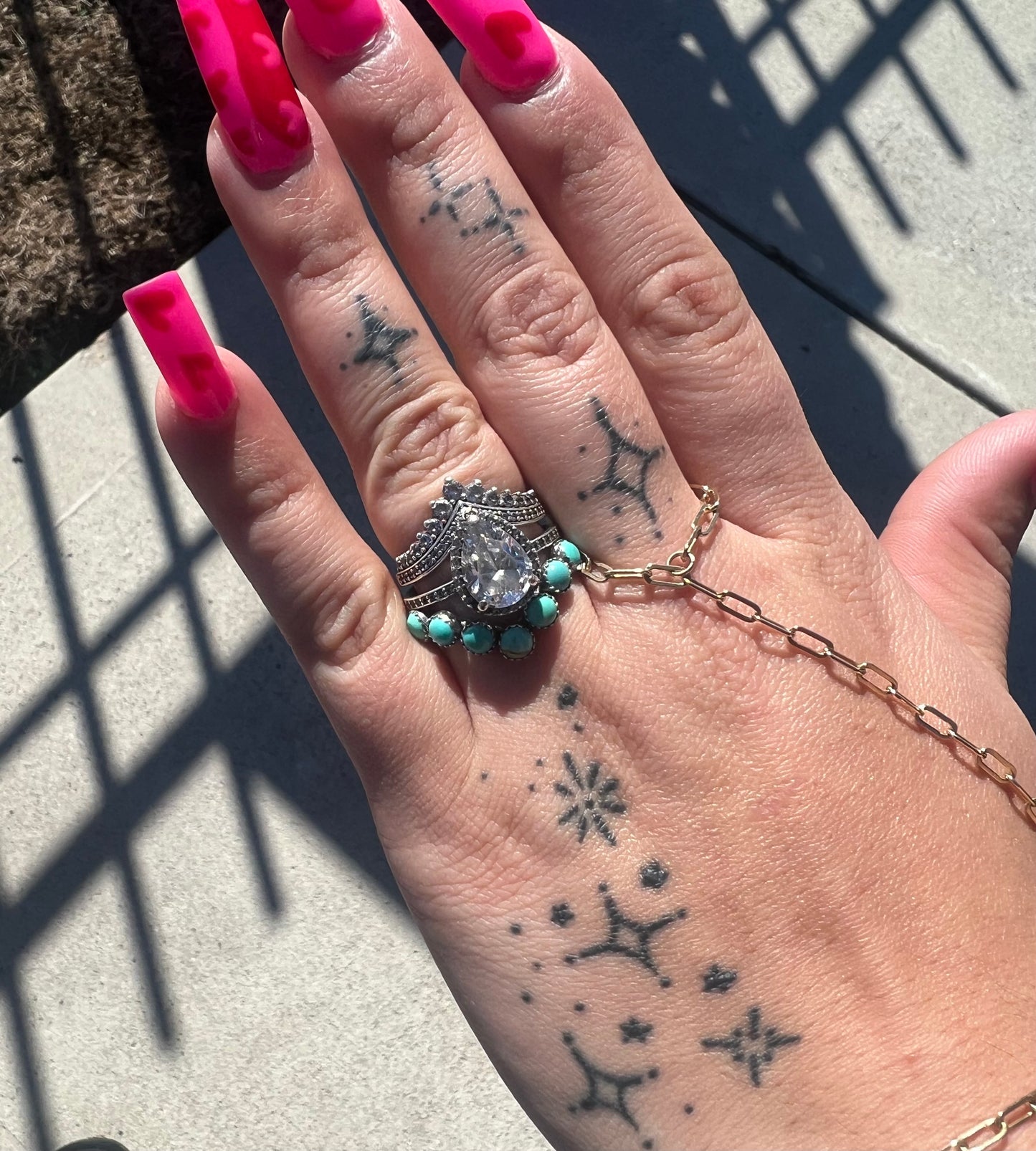 Original V-shaped turquoise stacker (made to order)