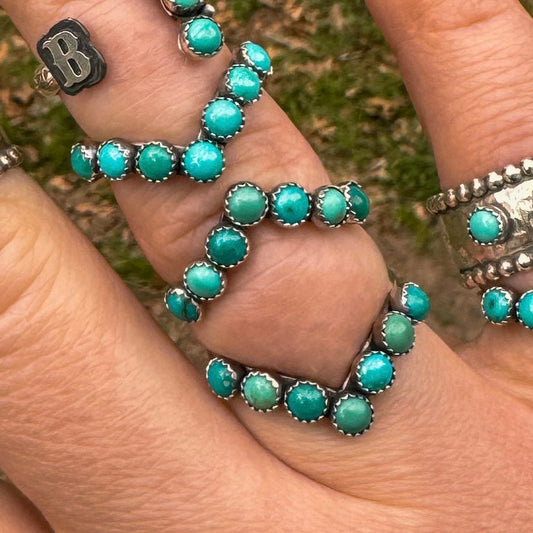 Original V-shaped turquoise stacker (made to order)