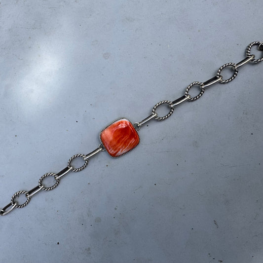 Spiny oyster chunky chain bracelet