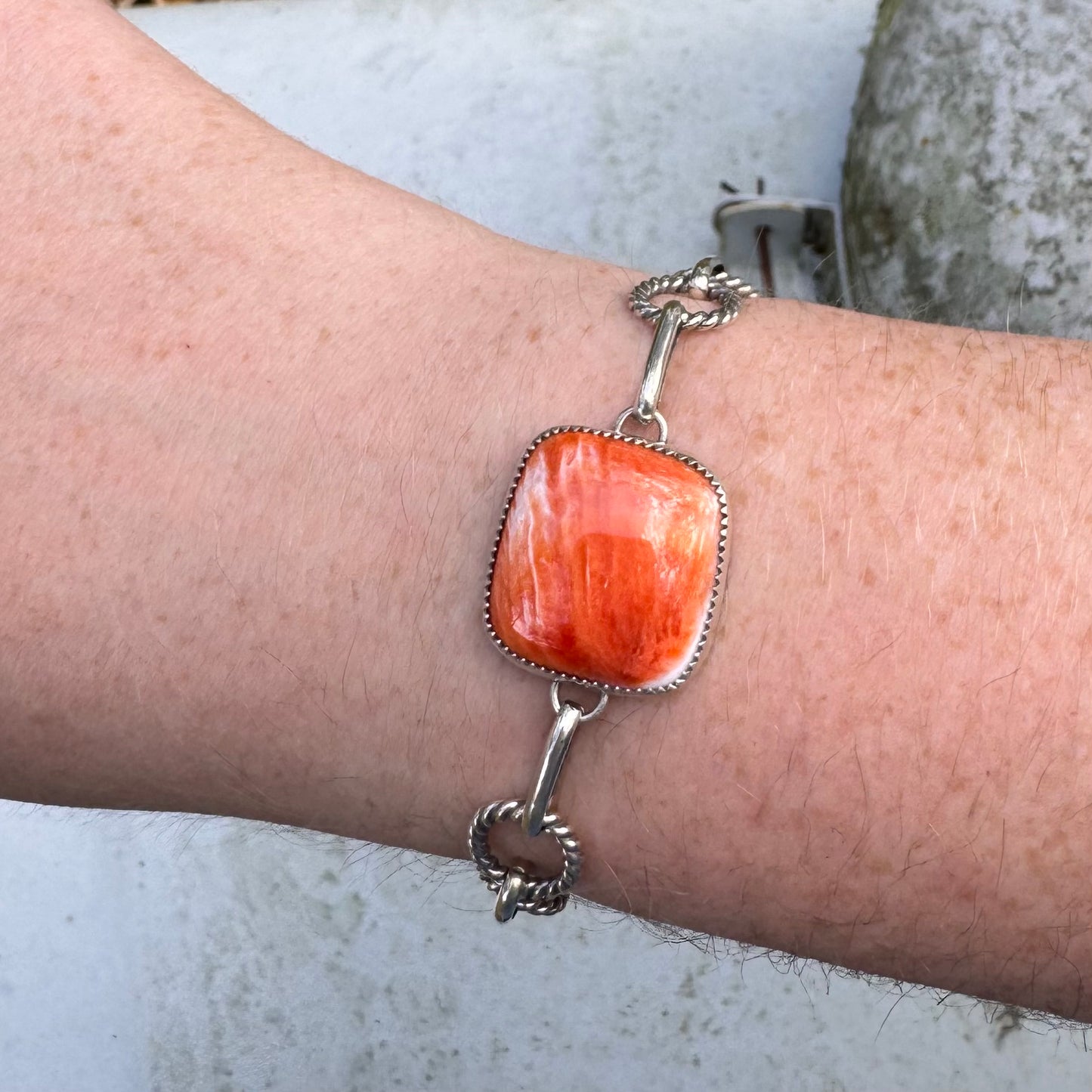 Spiny oyster chunky chain bracelet