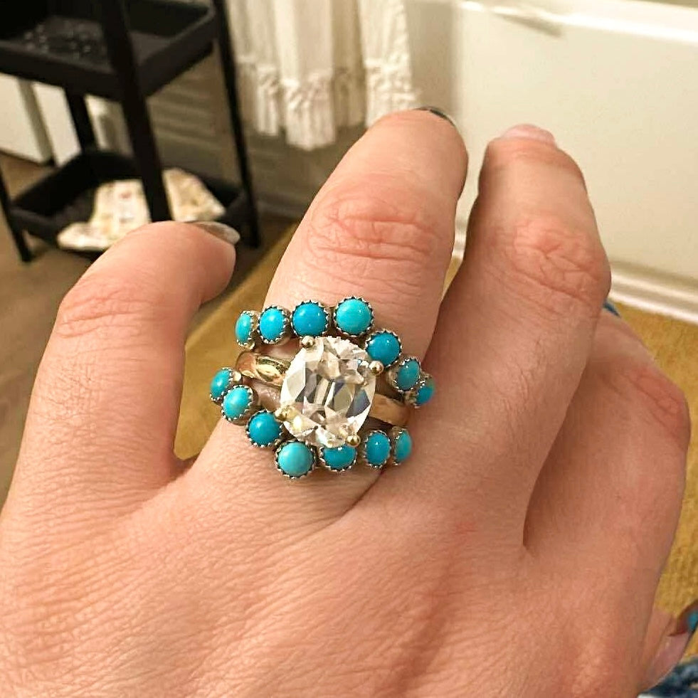 Original V-shaped turquoise stacker (made to order)