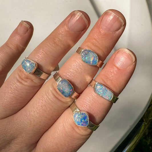 Australian opal ring